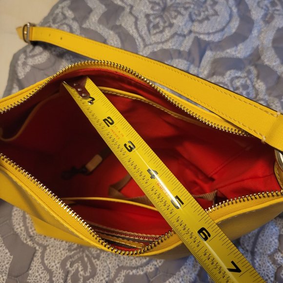 Dooney & Bourke Saffiano Alyssa Large Crossbody Shoulder Bag --Dandelion - Picture 11 of 16